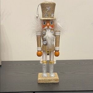 Glittery Gold and Silver Nutcracker Figurine